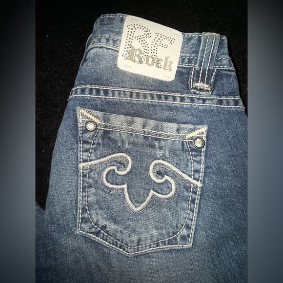 UEC EXPRESS REROCK STYLISH LOW RISE SKINNY DENIM BLUE JEANS SZ 6 - Picture 4 of 12